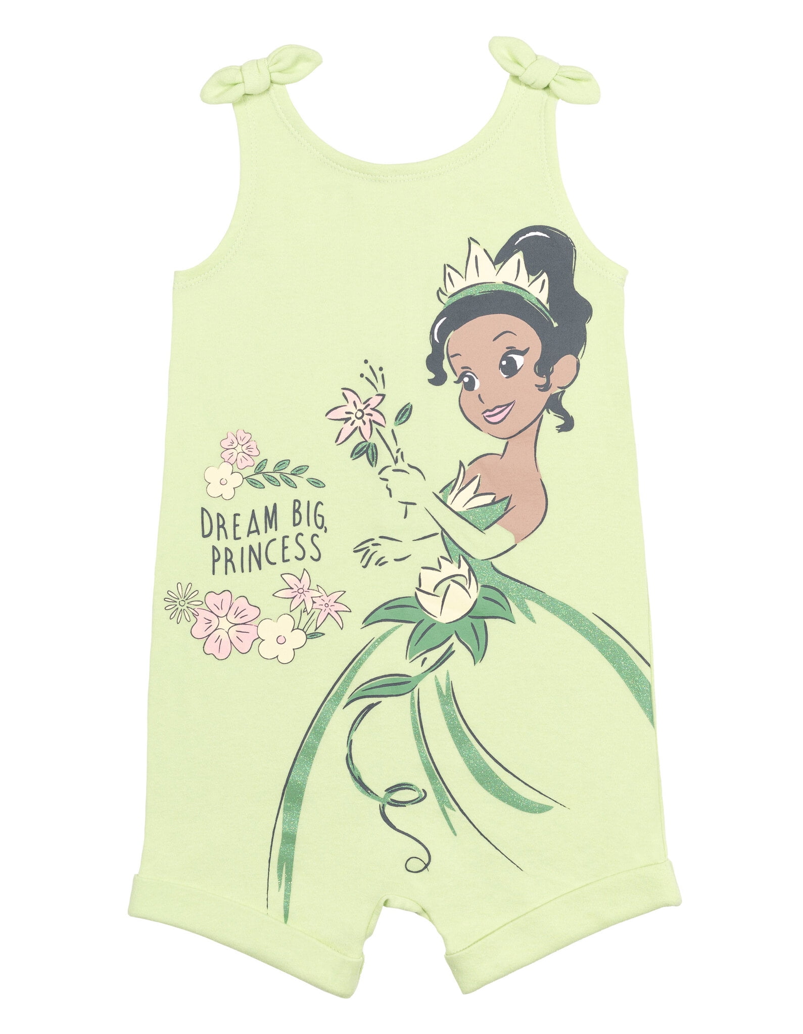 Disney Princess Tiana Infant Baby Girls Romper and Headband Newborn to Toddler