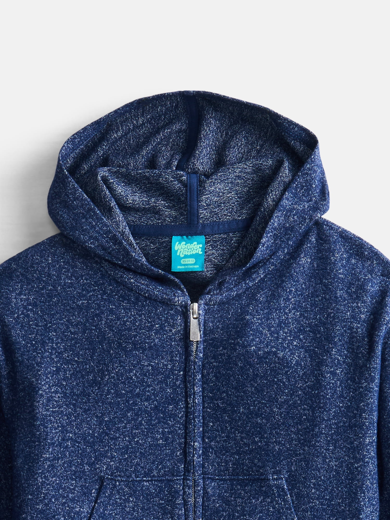 Wonder Nation Girls Soft Knit Zip Hoodie with Long Sleeves, Sizes 4-18 & Plus
