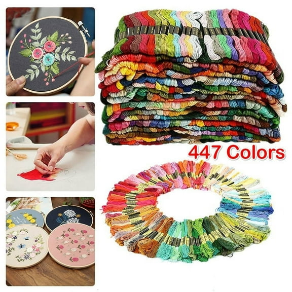 447/200PCS Cotton DMC Cross Floss Stitch Thread Embroidery Sewing Skeins Multi Colors