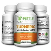 Turmeric Curcumin with Bioperine 180 capsules 1300mg daily Dose by Fettle Botanical