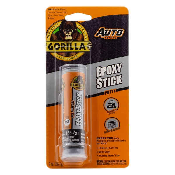 Gorilla Glue Gray All Purpose Epoxy Putty Stick, 2 Ounce, Single Stick, 1 Pack