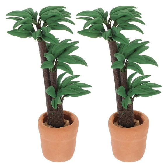 WORGEOUS 2 Pcs Miniature Plants Mini Dollhouse Furniture 9.00X1.50X1.50CM