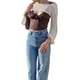 thumbnail image 1 of VISgogo Blusa de manga larga de punto para mujer con color sólido, versión de ombligo Ropa de verano de estilo informal VISgogo moda, 1 of 5