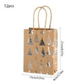 thumbnail image 3 of Christmas Snowflake Tote Gift Bag – 12pcs Kraft Paper Holiday Packaging, Reusable Gift Bags for Party, Home & Gift Wrapping, 3 of 5