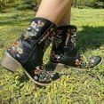 thumbnail image 5 of IUJSOY Cowboy Boots for Women Floral Embroidery Western Ankle Boots Pull on Pointed Toe Heeled Boots, 5 of 9