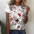 thumbnail image 3 of Camiseta con estampado 3D de Hello Kitty para mujer y niña, de moda, de dibujos animados, estilo Harajuku, cuello redondo, manga corta, unisex, de verano, 3XL, 3 of 5