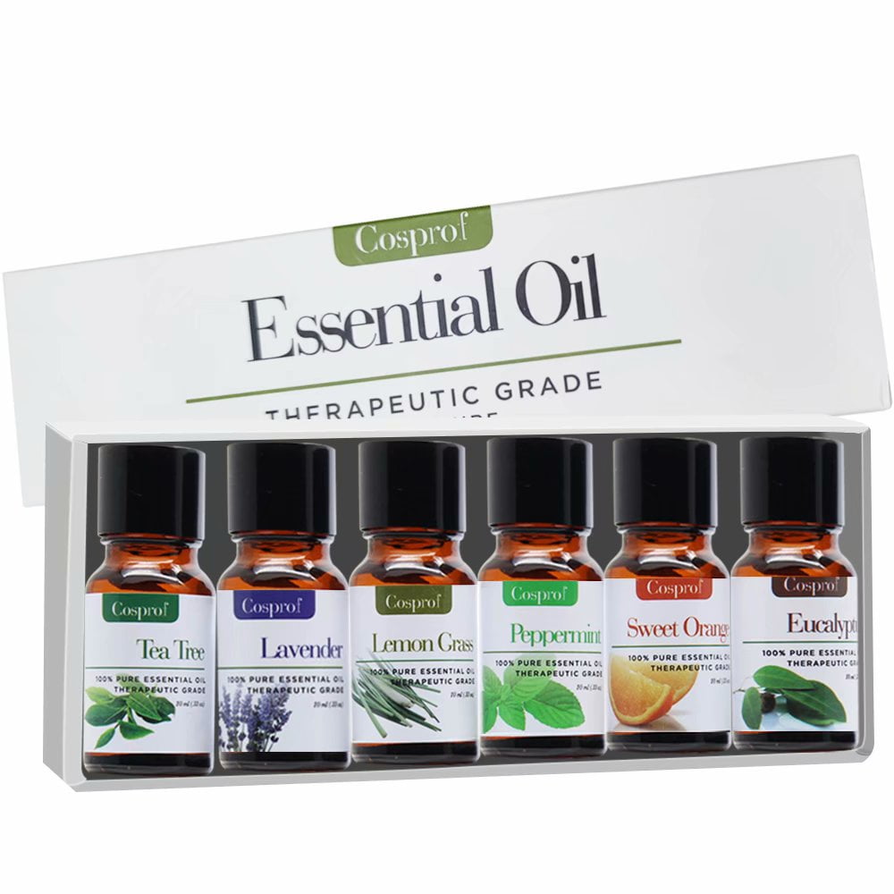 Cosprof Essential Oils Top 6 Gift Set Pure Essential Oils for Diffuser, Humidifier, Massage