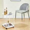 thumbnail image 4 of YOTQUSKI 2 Tier Table on Wheels, Accent Table, Side Tables for Living Room, Side Table for Small Space, Plastic Waterproof Concise End Table for Yard, Balcony, Garden, 4 of 5