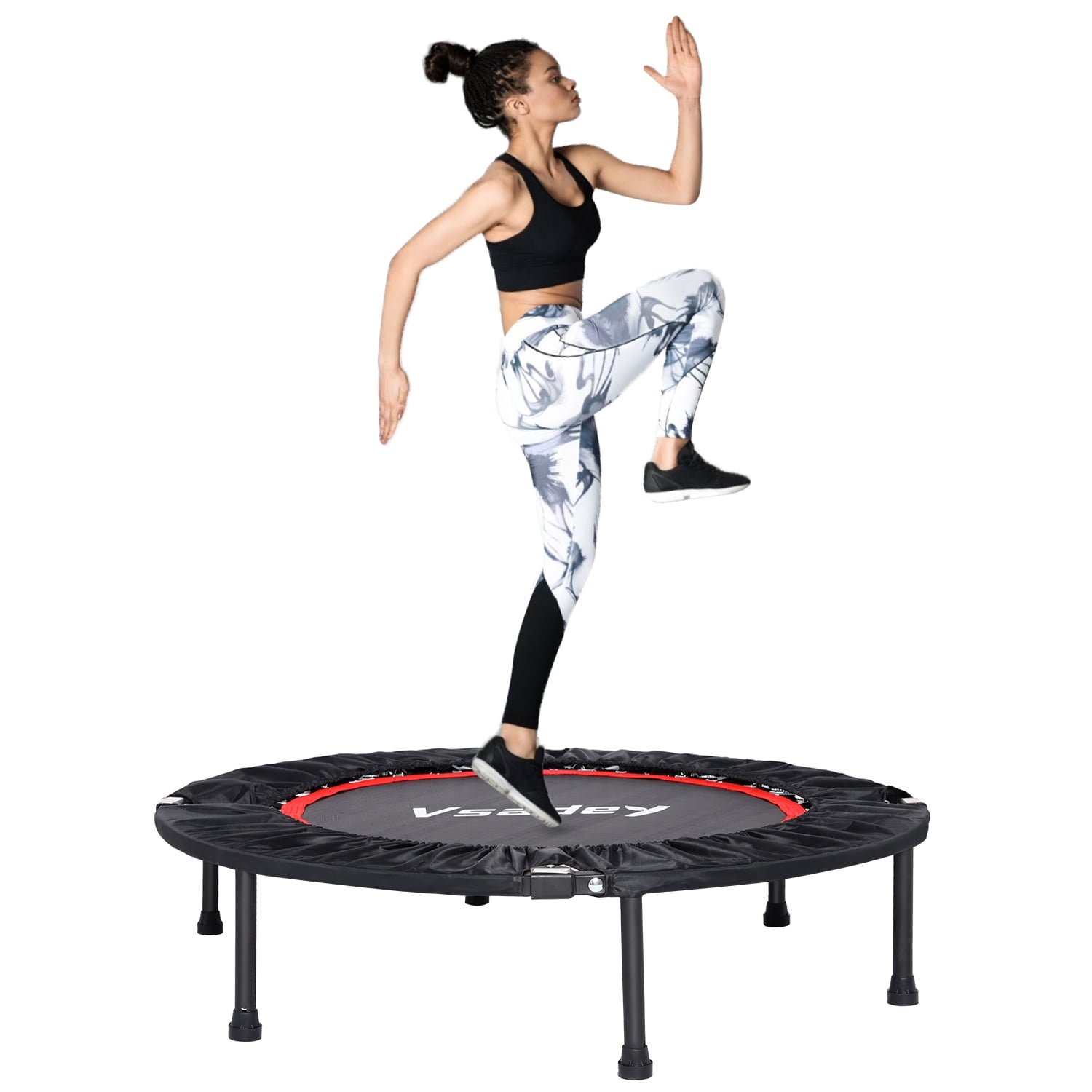 Stable & Quiet Exercise Rebounders Mini Trampolines for Adults Kids Indoor/Garden Workout Equipment Vsadey Foldable Mini Trampoline 40 Inch Easy Assembly Max Load 330lbs Indoor Fitness Trampoline