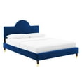 thumbnail image 2 of Modway Aurora Stain-resistant Performance Velvet Queen Bed in Navy, 2 of 10