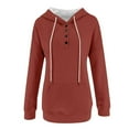 thumbnail image 5 of lmcalzta Hoodies for Women Button down Fleece Casual Sweatshirts Fall Winter Solid Comfy Long Sleeve Pullover, 5 of 6