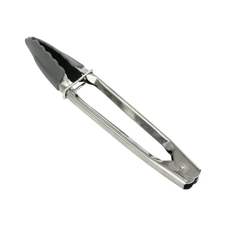 Mainstays Stainless Steel and Silicone Mini Food Tongs Grey