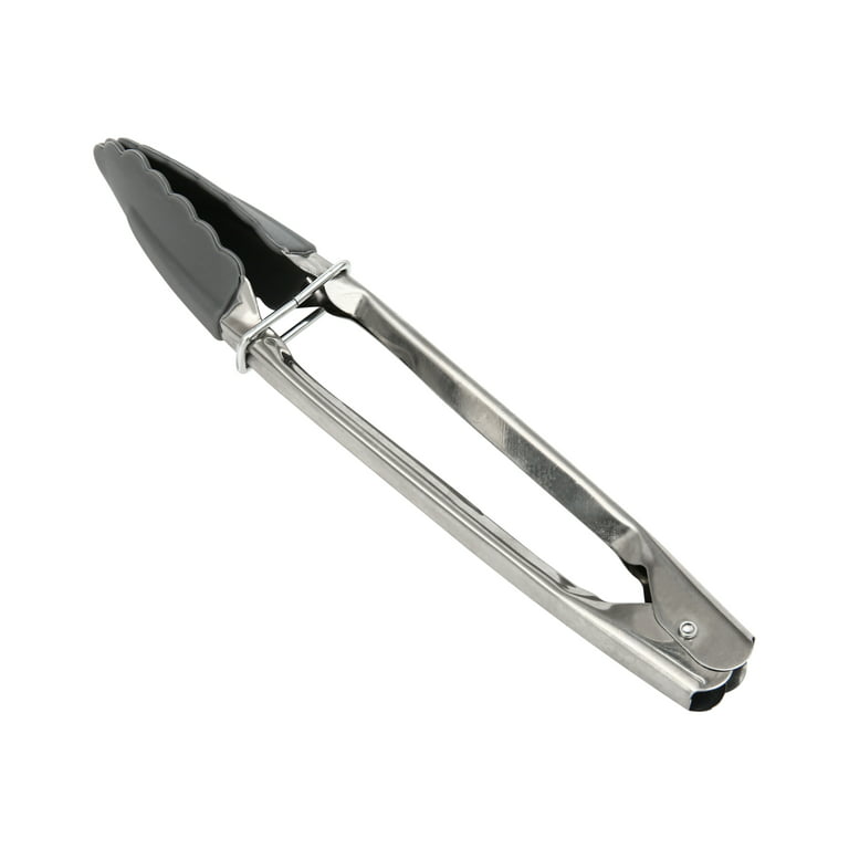 9 Stainless Steel Tong With Silicone Tip Dark Gray - Figmint™ : Target