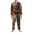 thumbnail image 3 of Fotbe Jungle Meditating Lion Pijama de Hombre con Estampado de Manga Larga, Conjunto de 2 Piezas, Ropa de Dormir Suave y Cómoda con Bolsillos-Small, 3 of 7