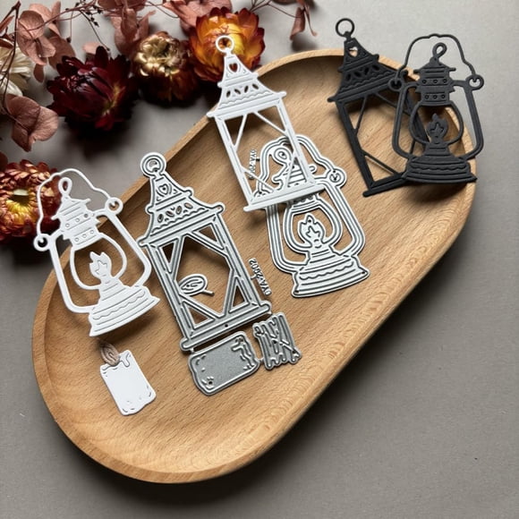 Troqueles para hacer tarjetas, lámparas de aceite vintage, troqueles de corte de metal