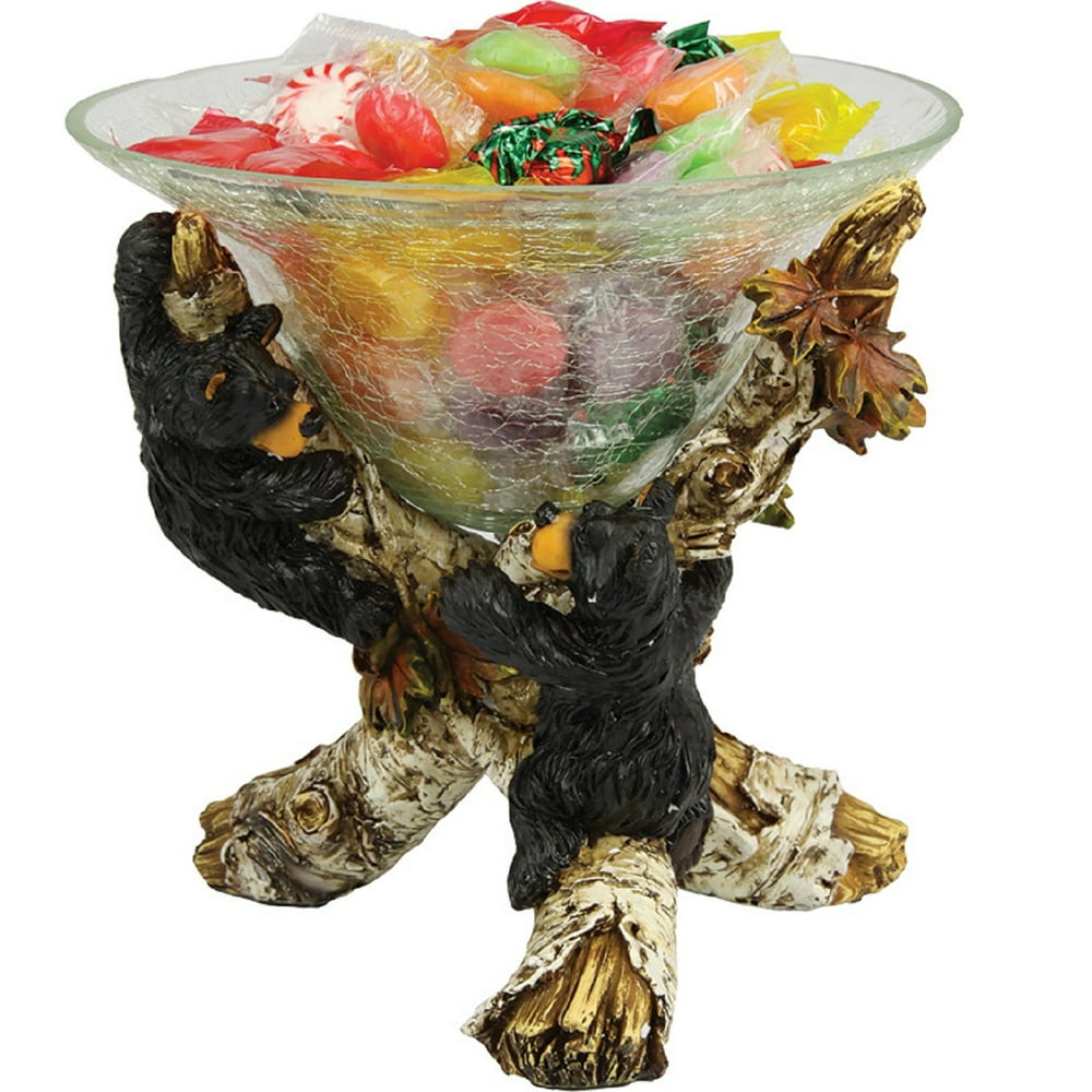 Rivers Edge Cute Bears Glass Candy Dish