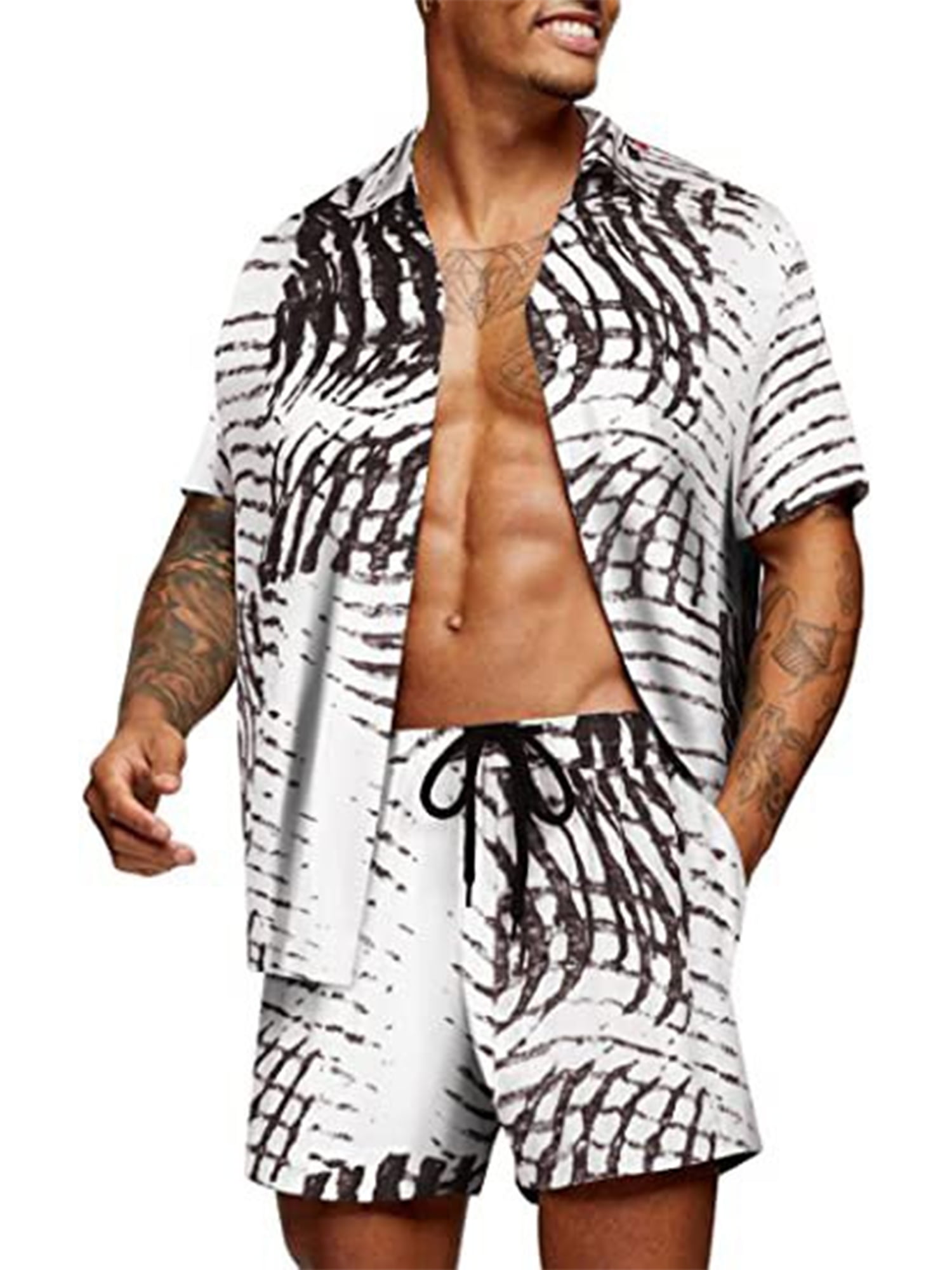 Brewski Black Adult Hawaiian Shirt and Shorts Set main image 0