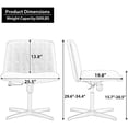 Upholster Armless Home Office Desk Chair Ergonomic Vanity Chair No
