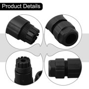 E13 Waterproof Connector Network Switch Coupler Threaded Pin Straight Plug IP67