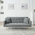 thumbnail image 2 of 71" W Teddy Convertible Futon Sofa Bed,Modern Upholstered Loveseat Sofa Couch for Living Room,Small Space,Gray, 2 of 8