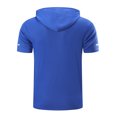 thumbnail image 4 of Men's Hooded Short Sleeve Top Quick Dry Casual Sports Athletic Shirt with Pocket Lightweight Breathable Performance Summer Workout Tee, 4 of 7