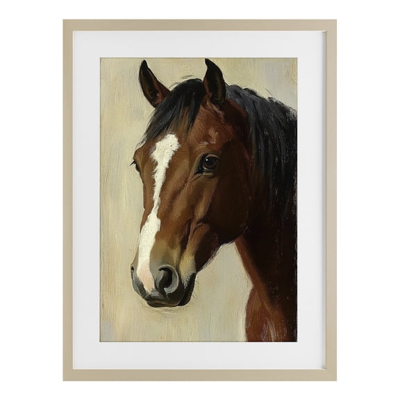 Stupell Industries Rustic Lodge Beautiful Brown Horse Portrait Birch Framed Print Under Glass, 17 x 23, by Petals Prints Design