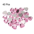 thumbnail image 3 of Unique Bargains 40 Pcs Acrylic Flat Back Rhinestones 20mm/0.8 Inch Heart Artificial Gemstone for Crafts Jewelry Making Light Pink, 3 of 7