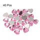 thumbnail image 3 of Uxcell 40 Pcs Acrílico Corazón Rhinestone 0.79" Fondo Plano Gemas Plásticas Rosa Claro, 3 of 7