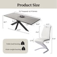 thumbnail image 4 of Modern Mid-Century Dining Table for 6-8 People Kitchen Table Set Extendable Rectangular Dining Table with 6 Leather Upholstered Dining Chairs, 4 of 6