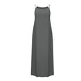 thumbnail image 4 of ZQUUVOU Women's Summer Dress Spaghetti Strap Solid Color Maxi Dress Dark Gray,M, 4 of 9