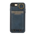 thumbnail image 7 of Wallet Back Case for iPhone 7 Plus/8 Plus with Wrist Strap, Stylish Magnetic Card Holder Finger Ring Kickstand PU Leather Lanyard Shockproof Slim Phone Case Cover for iPhone 7 Plus/8 Plus, Blue, 7 of 7