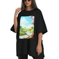 thumbnail image 4 of Plus Size Shirt for Women Black Tops for Women Short Sleeves Shirt for Women Forest2 T Shirt Crewneck Shirt for Women XL, 4 of 5