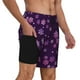 thumbnail image 2 of Balery Purple Snow Flakes Bañador para hombre, shorts de playa de secado rápido con entrepierna y forro de compresión-X-Large, 2 of 6