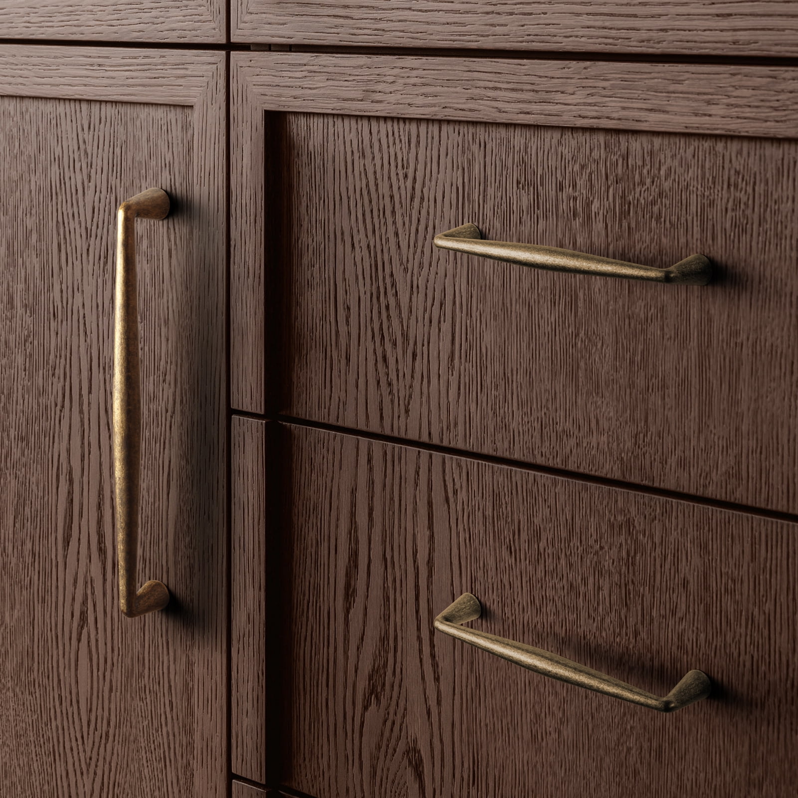 Goo-Ki Vintage Retro Antique Brass Zinc Alloy Cabinet Handles - 7.56''( 192mm ) Hole Center Affordable Luxury Cabinet Pull Hardware for Bedroom, Kitchen, 6 Pack