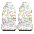 thumbnail image 2 of ZNDUO Cartoon Doodle Watercolour Bunny Pattern Car Seat Covers, Breathable Polyester Universal Seat Covers for Cars, 2PCS Car Seat Covers Front Seats Only, 2 of 8