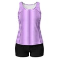 thumbnail image 5 of Hurxie High Neck Tankini Tops for Women Modest Swim Shirts with Bra Swimsuits Tank Only Bathing Suit Top No Bottom Purple,M, 5 of 6