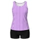 thumbnail image 5 of Traje de baño conservador de dos piezas para mujer, tankini, con sujetador acolchado, sin mangas, cuello redondo, estampado informal, traje de baño de dos piezas para mujer, trajes de baño tankini par, 5 of 9