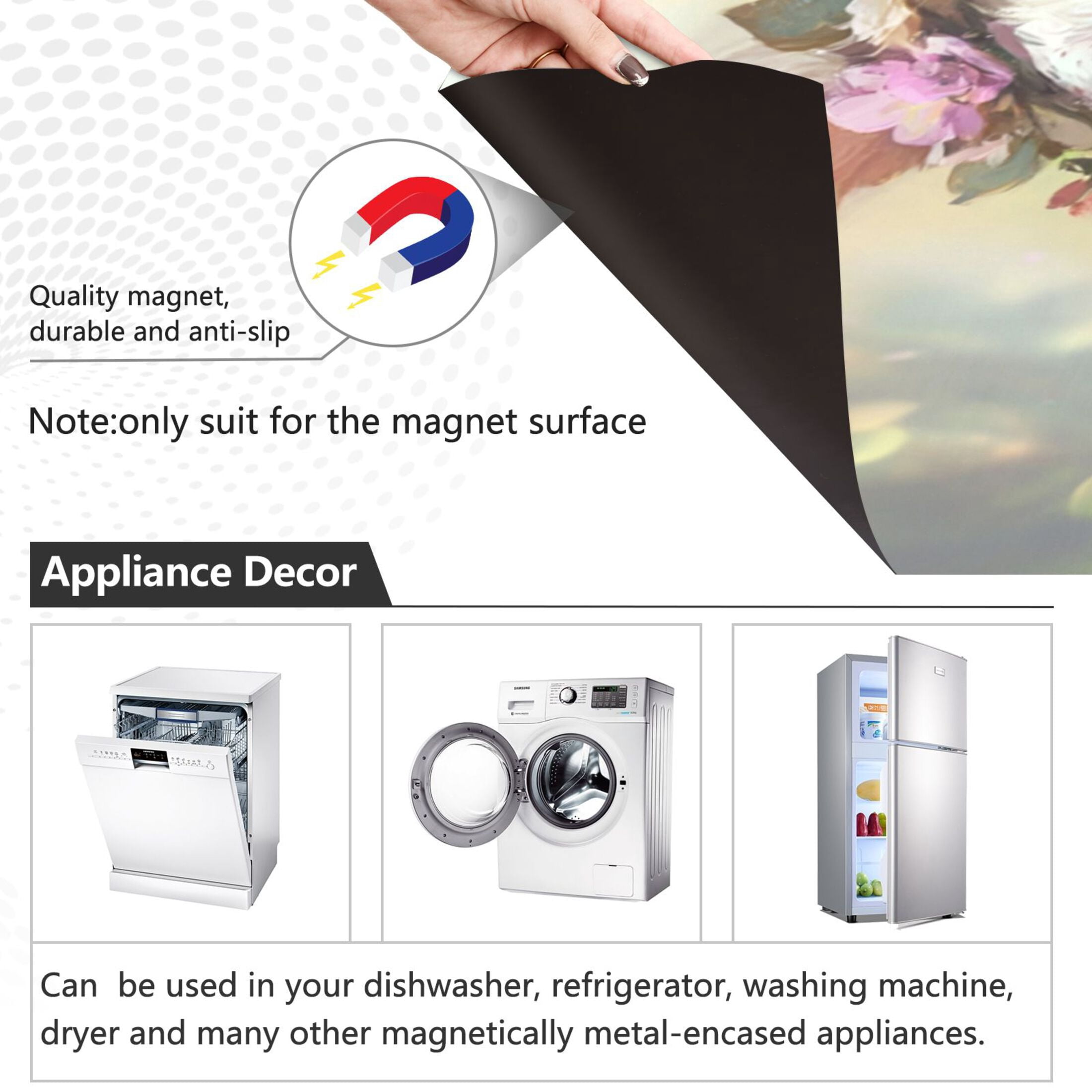 Dishwasher Magnetic Sticker 23x26 Inch Refrigerator Magnetic Sticker Washing Machine Magnetic Sticker Kitchen Panel Magnetic Sticker Home Decor Cartoon Traveling Rabbit
