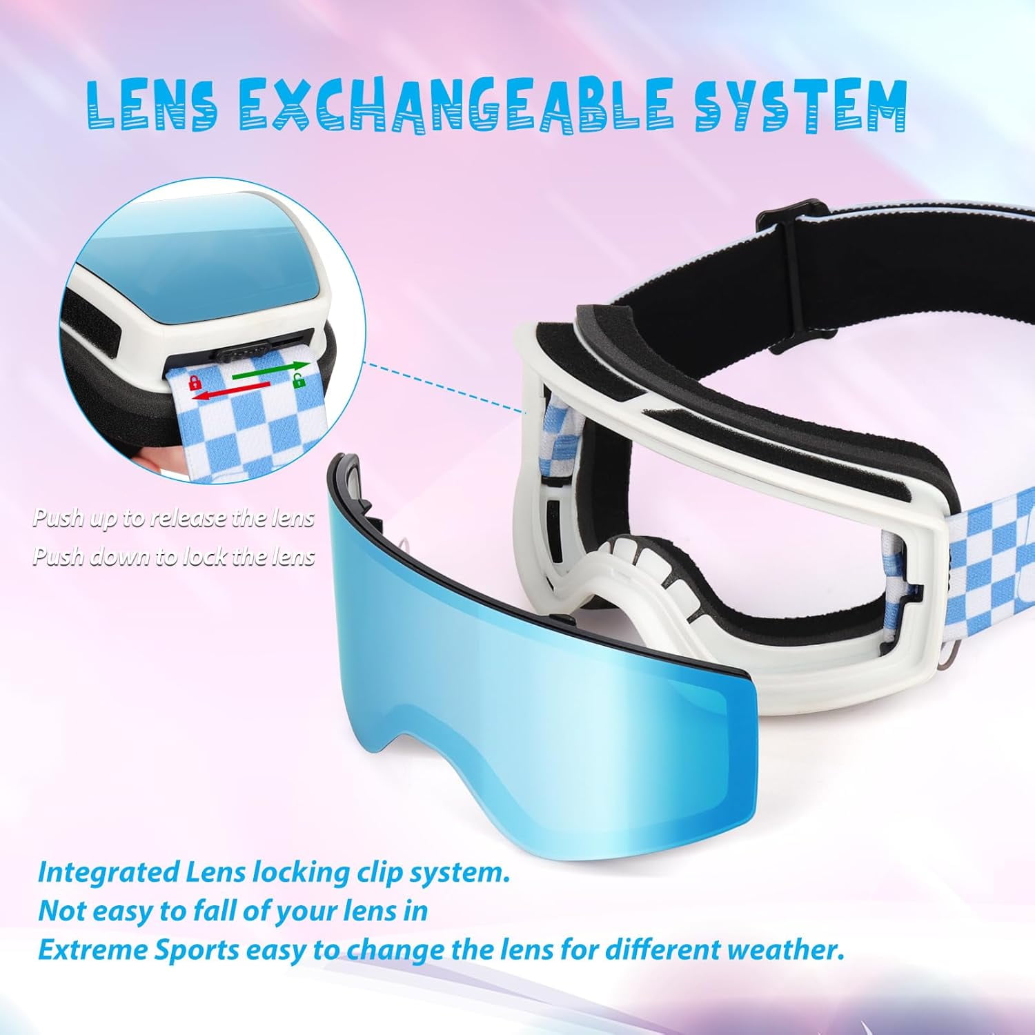 Ski/Snowboard Goggles Over Glasses for Men, Women