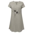 thumbnail image 4 of Yuyuzo Robes d'Été Décontractées pour Femmes 2025 Manches Courtes Col en V Robe en Lin Ample Tunique Confortable T-Shirts Robe Droite, 4 of 5