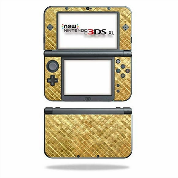 MightySkins Peau en Fibre de Carbone pour Nintendo New 3DS TG (2015) - Carreaux Dorés / Protecteur, Finition Fibre de Carbone Texturée Durable / Facile à Appliquer, Enlever et Changer les Styles / Fabriqué aux États-Unis