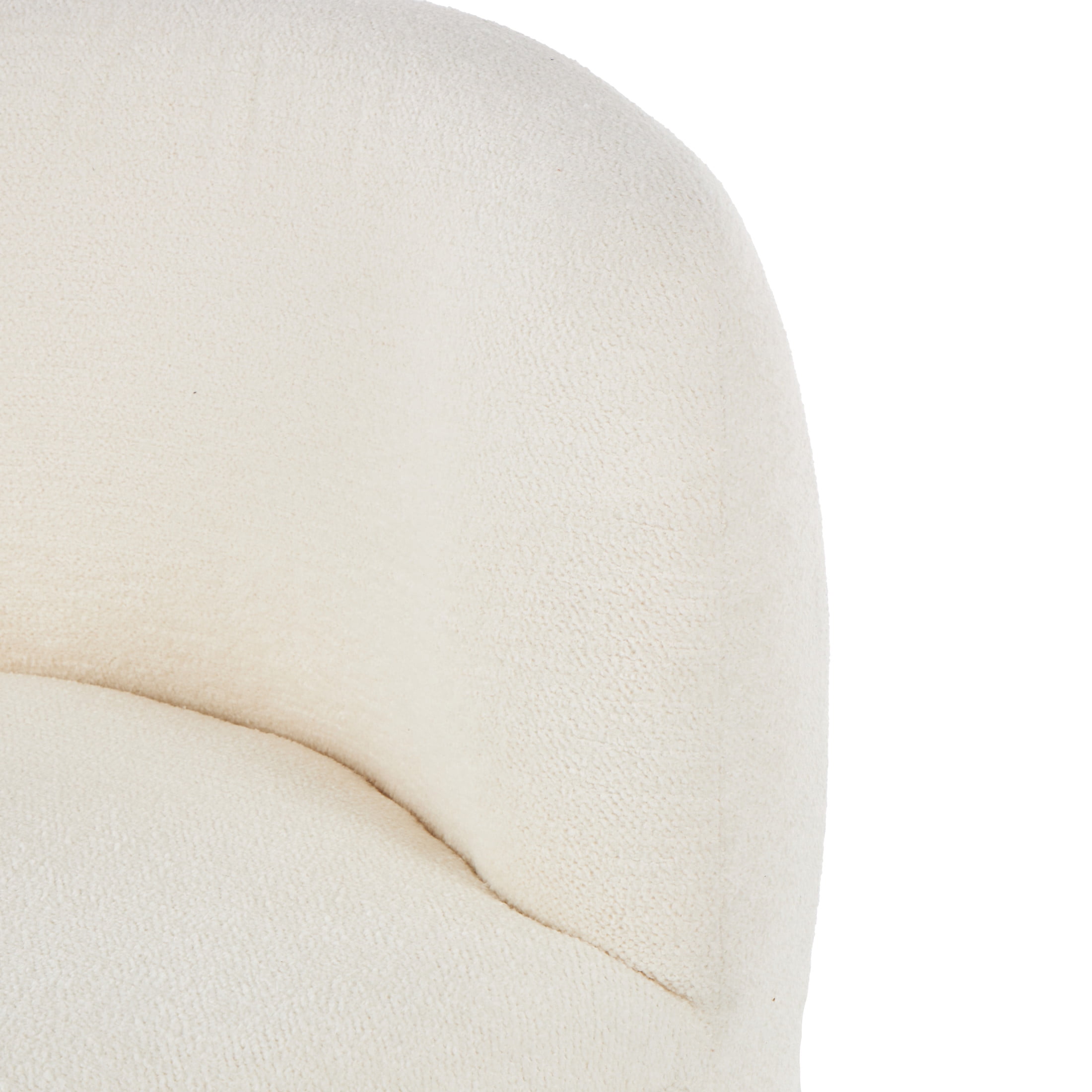 DecMode Polyester Rounded Barrel Lounge Chair, Cream