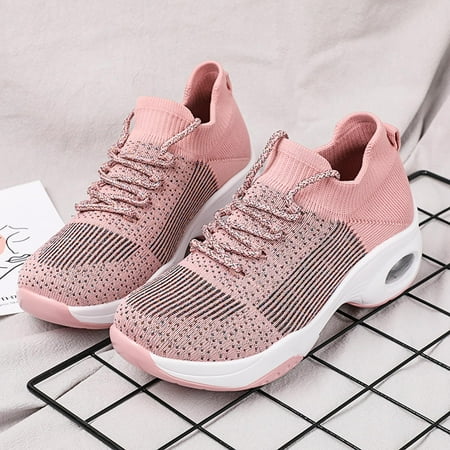 

Cathalem Shoes Women Color Shoes Breathable Mesh Solid Sports Runing Outdoor Women s Womens Sneaker Socks Pink 9.5