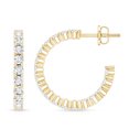 thumbnail image 3 of Rosec Jewels Lab Grown Diamond Hoop Earrings with Screw Back - Diamond Earrings for Women - EF-VS Quality - Ready to Gift, 14K Yellow Gold, 3 of 6