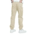 thumbnail image 5 of Akiihool Cargo Pants for Boys Boys Camo Pants Kids Pull On Drawstring Youth Camouflage Cargo Joggers(Khaki,9-10 Years), 5 of 6