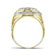 thumbnail image 2 of FB Jewels Yellow-tone Sterling Silver Mens Round Diamond Cluster Fashion Ring 1/10 Cttw Size 11, 2 of 2