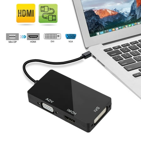 Vga To Mac Converter 3 in 1 Mini Display Port to HDMI VGA DVI Adapter, TSV Mini DP 1.1 Thunderbolt Adapter Video Display Converter fit for Mac Book Air Microsoft Surface Pro 3/4 Surface Book Think Pad Google Chrome Book ()