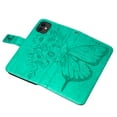 thumbnail image 3 of Decase iPhone 11 Case, Butterfly Patterned Wallet Case, Magnetic Folio Faux Leather with Wrist Strap Credit Card Holder Slots Kickstand Protective Cover For iPhone 11, Green, 3 of 9