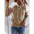thumbnail image 2 of Ketyyh-chn99 Chandail à Col Rond pour Femmes Mode Tendance Ample Mignon Manches Longues Col Rond Tunique Ligne A Blouse Kaki,G, 2 of 4