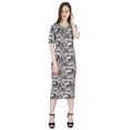 thumbnail image 5 of Moomaya Casual Party Bodycon Dresses For Women Printed Short Sleeve Midi Dress, 5 of 8